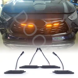 Front Grills Led Lights Fit For Toyota Highlander 2020 2021 2022 2023 2024 Car Led Signal Lights Grills Lights