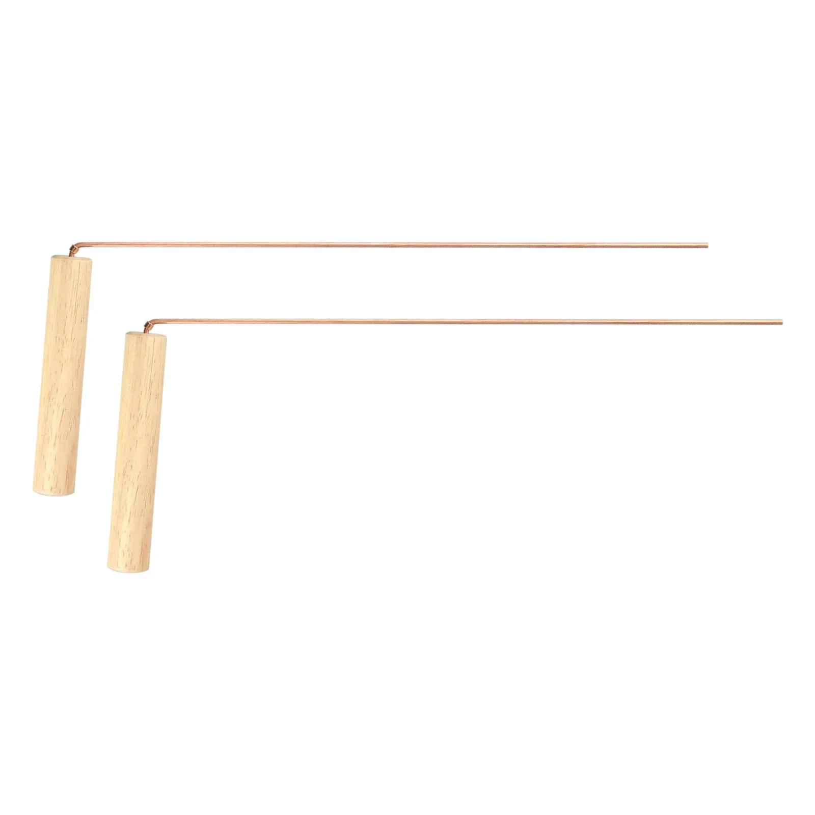 

2pcs 99.9% Pure Copper Copper Probe Rod Flying Prospecting Rods For Divination /finding Water Tool With Wooden Handles