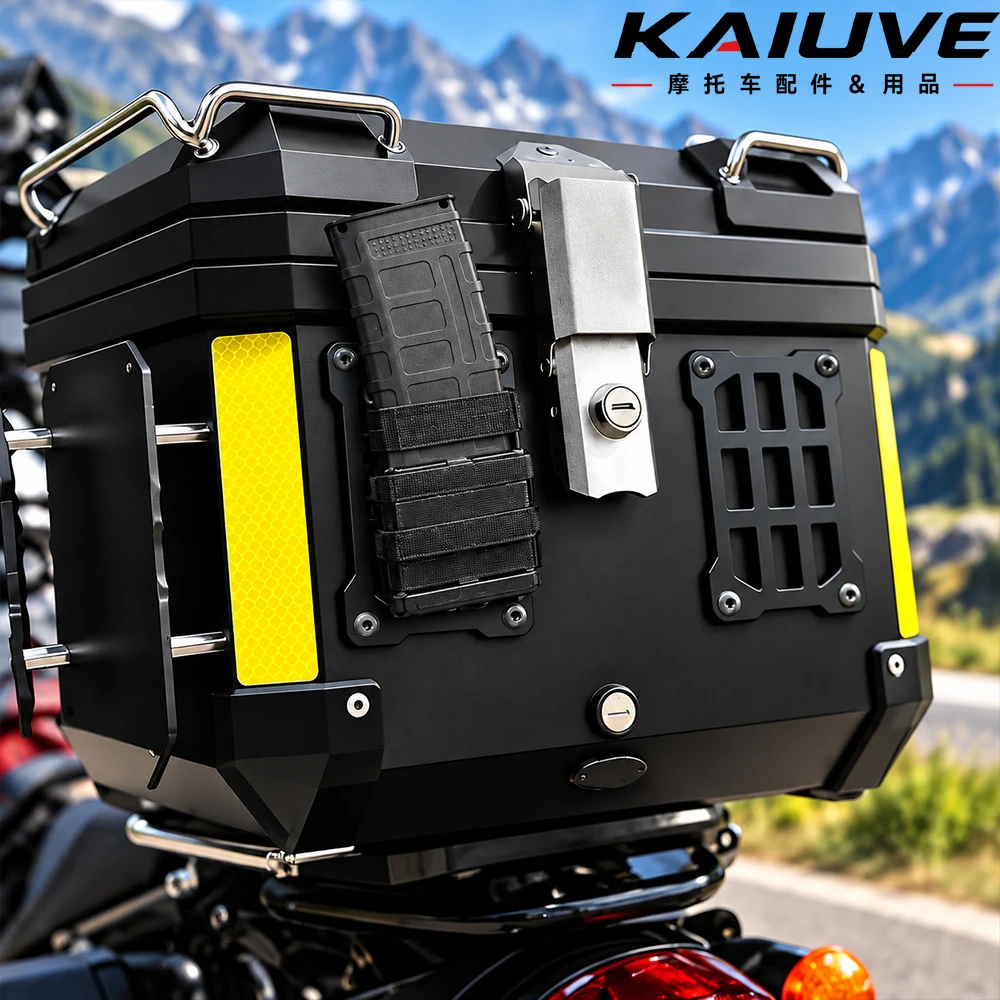Motorcycle MOLLE Panel Quick Mount Tactical Storage Rack Modular Organizer Board for 28L-100L Top Case Side Luggage Box