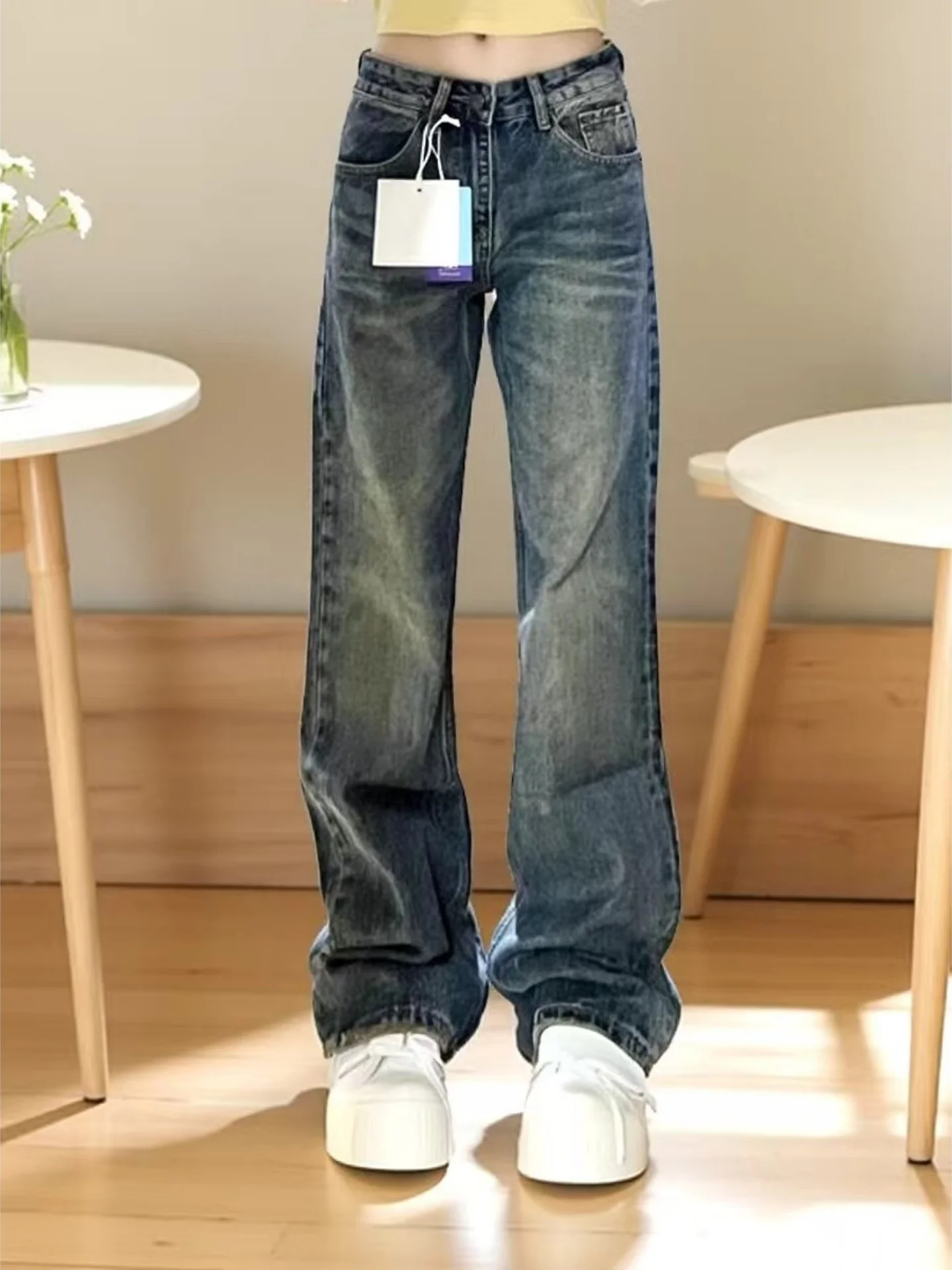 

Американские джинсы-клеш с низкой посадкой для женщин, весенне-осенняя коллекция, модный дизайн, эластичные, облегающие, в стиле Cro Spicy Girl