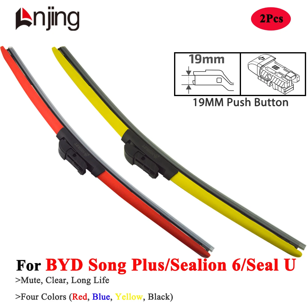 

LNJING Colorful Windshield Wiper Blades For BYD Song Plus EV Sealion 6 Seal U DM-I 2020 2021 2022 2023 2024 2025 Car Accessories