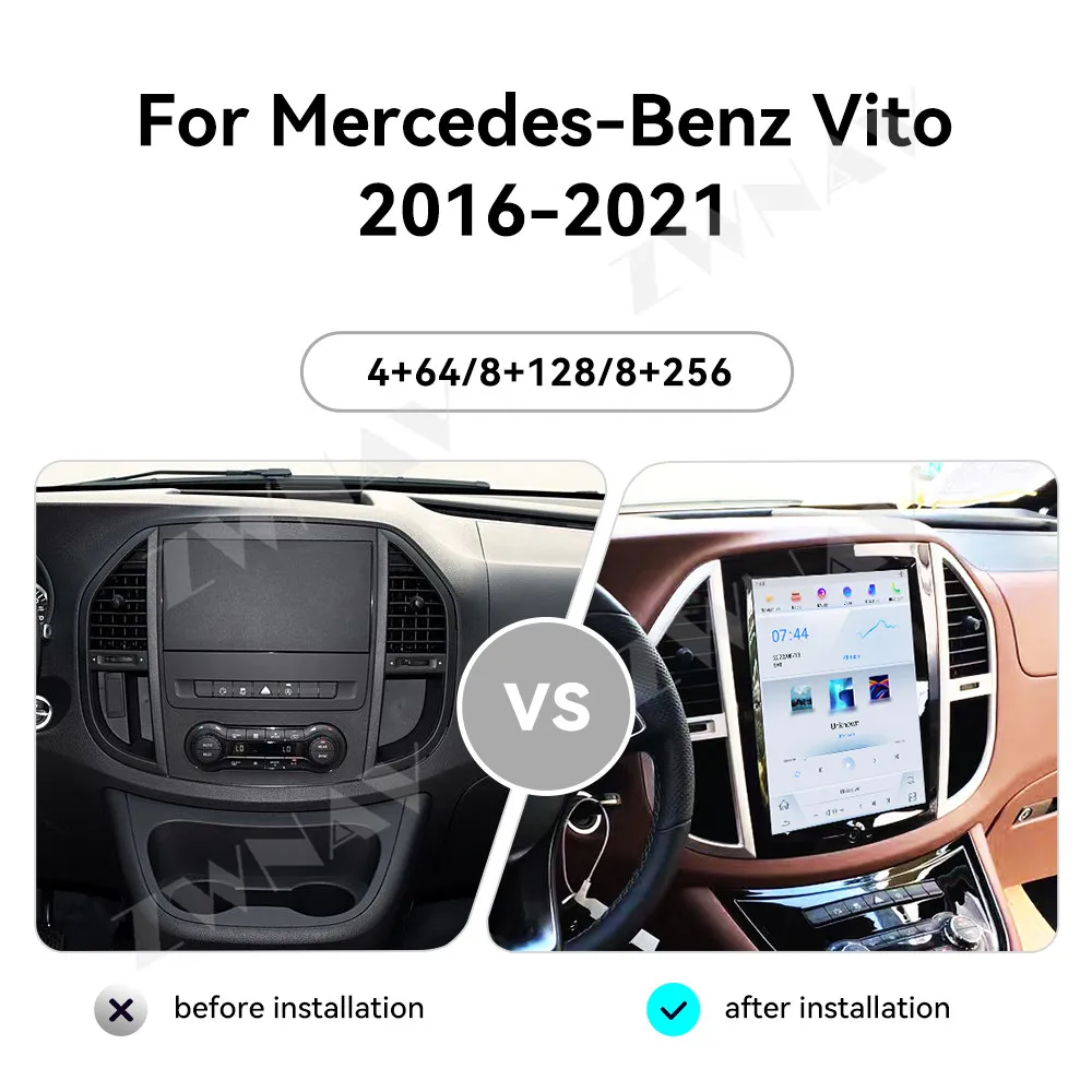 Android 13 Car Radio Stereo Carplay 12.1 inch Screen For Mercedes-Benz Vito 2016-2021 GPS Navigation Multimedia Player Head Unit