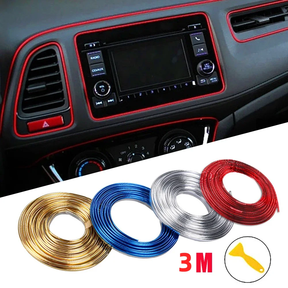 

Car Moulding Decoration Flexible Strips3M Interior Auto Mouldings Car Cover Trim Dashboard Door Edgein Car-styling Universal