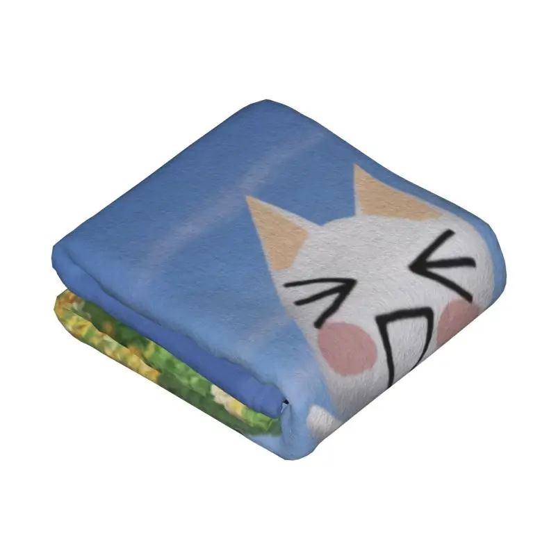 Custom 3D Print Cartoon Animation Toro Inoue Cat Blankets Breathable Soft Flannel Winter Throw Blanket for Couch Office Bed