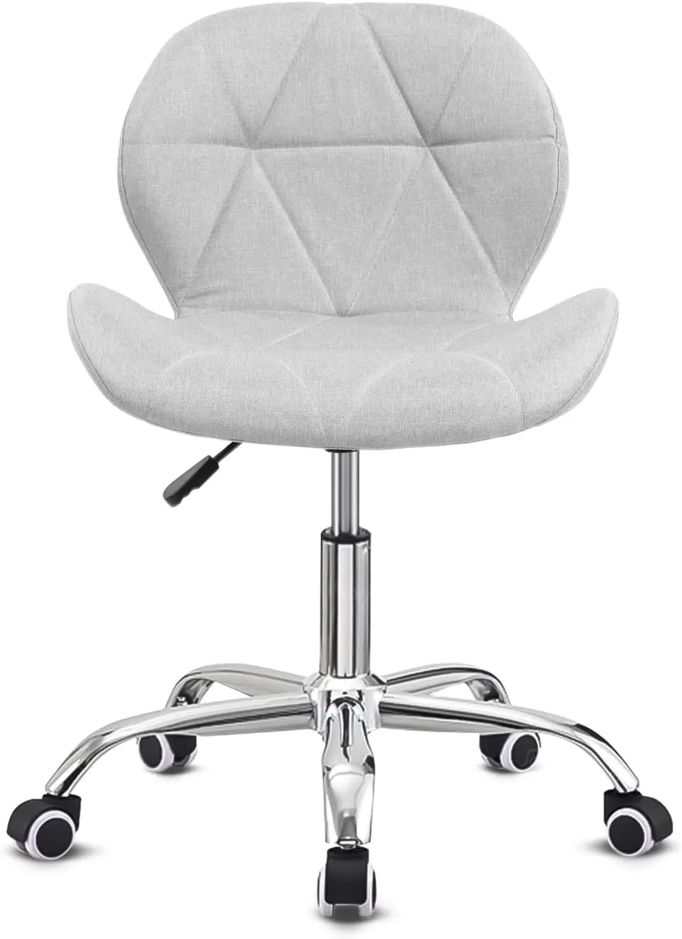 Silla de oficina giratoria moderna de tela, silla de escritorio sin brazos acolchada de altura ajustable, silla de maquillaje con ruedas para Be