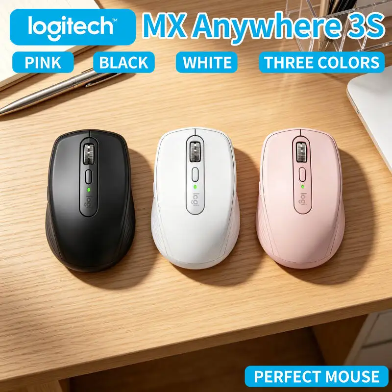 Office MX Anywhere 3S - 8000 DPI Tracking, 3-Device Bluetooth, Fast Charge, Perfect for Desk Work & Office Routine