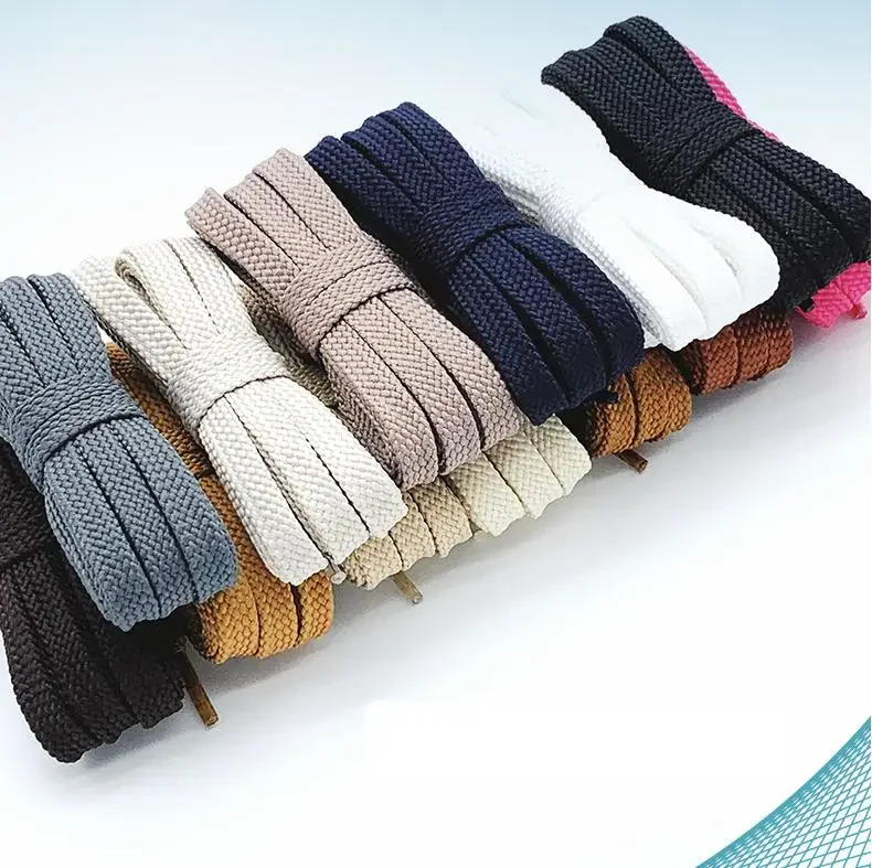 Einfarbige Flache Geflochtene Schnürsenkel, Langlebige Polyester-Ersatzschnürsenkel, Modische Schnürsenkel für Sneaker, Sport- und Freizeitschuhe – Detail 1