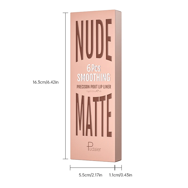 6 Stück/Set, mattes Nude-Lipliner-Lippenstift-Set, langlebig und nicht verblassend, ideales Geschenk zum Valentinstag, Kosmetikset