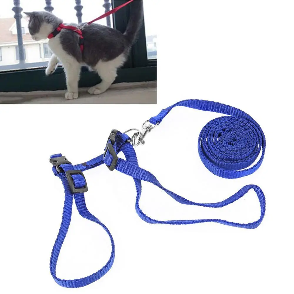 

Leash Kitten Rope Training Cat Rope Pet Traction Safety Cord Kitten Collar Rope Cat Pet Rope Adjustable Cat Belt Nylon Harness