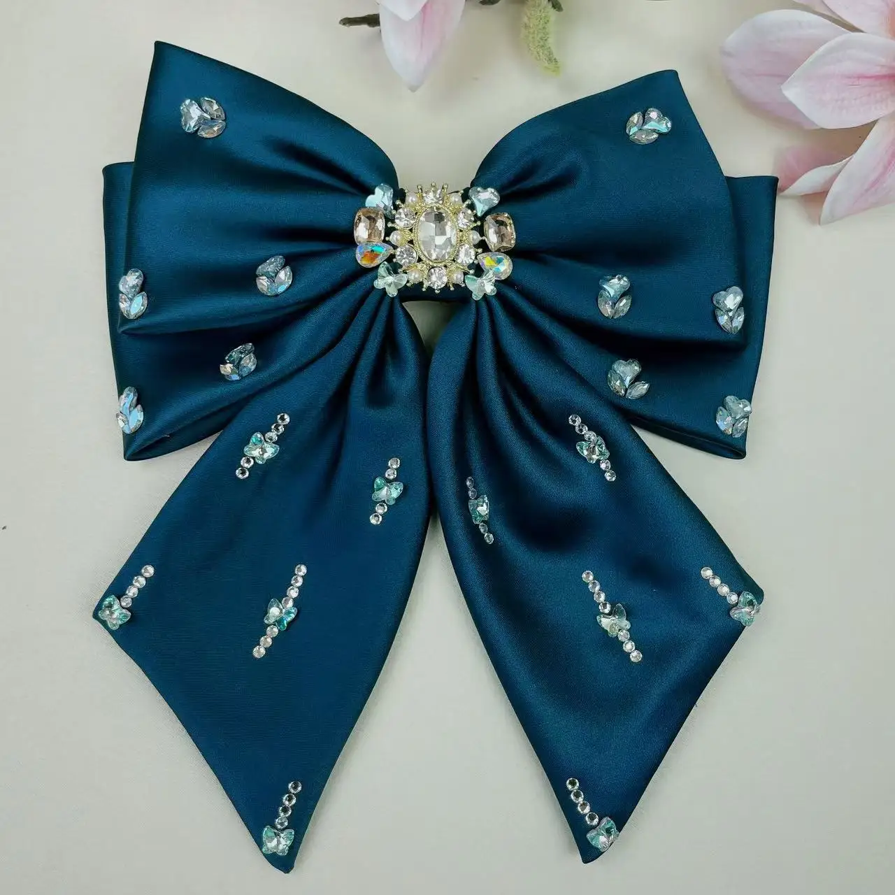 شريط كوري جديد بطبقة مزدوجة مليء دبوس شعر على شكل فيونكة ماسية، إكسسوارات شعر حلوة ولطيفة، مشبك ربيعي للأميرة #6