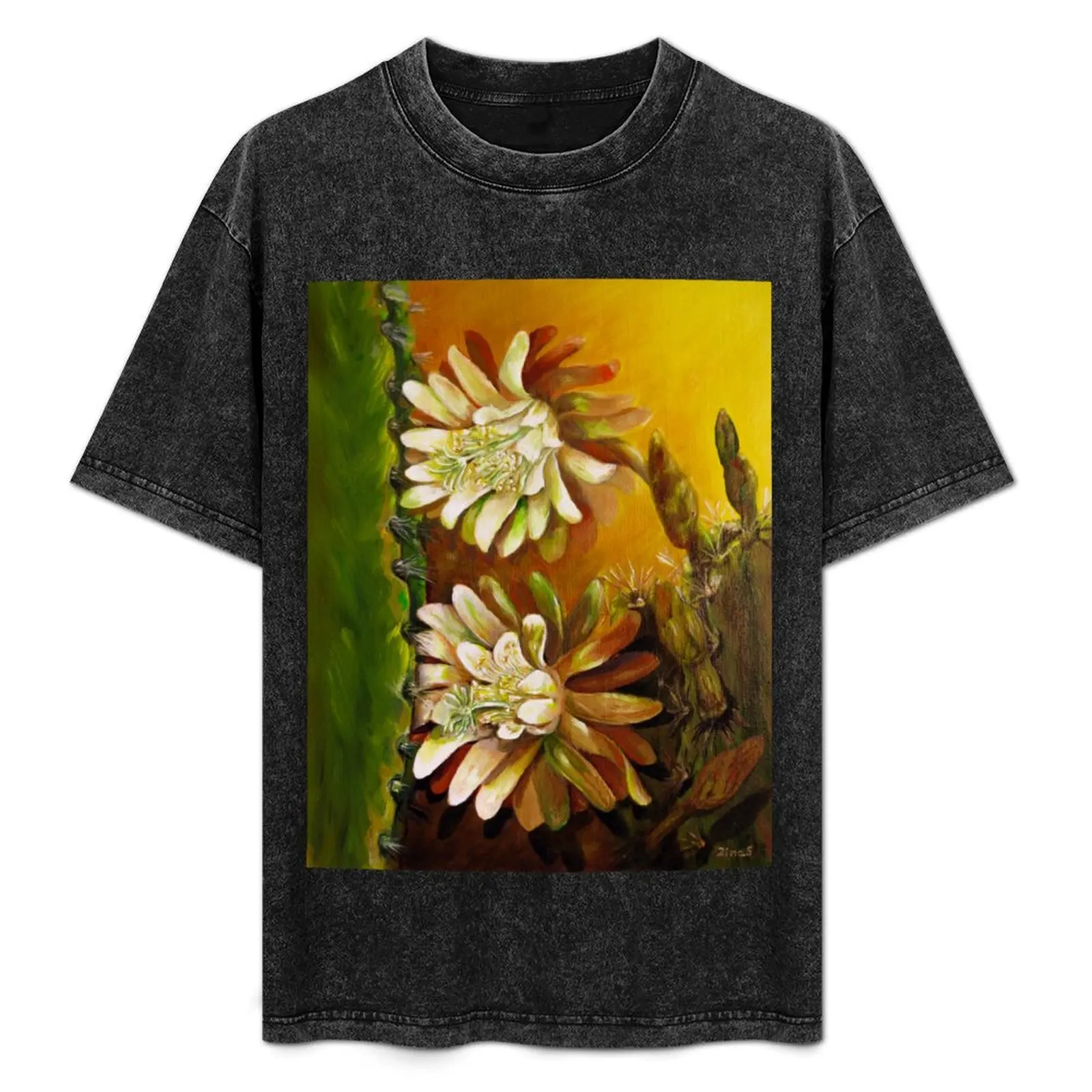 Night-blooming cereus T-Shirt Basic Solid Tee for Daily Use