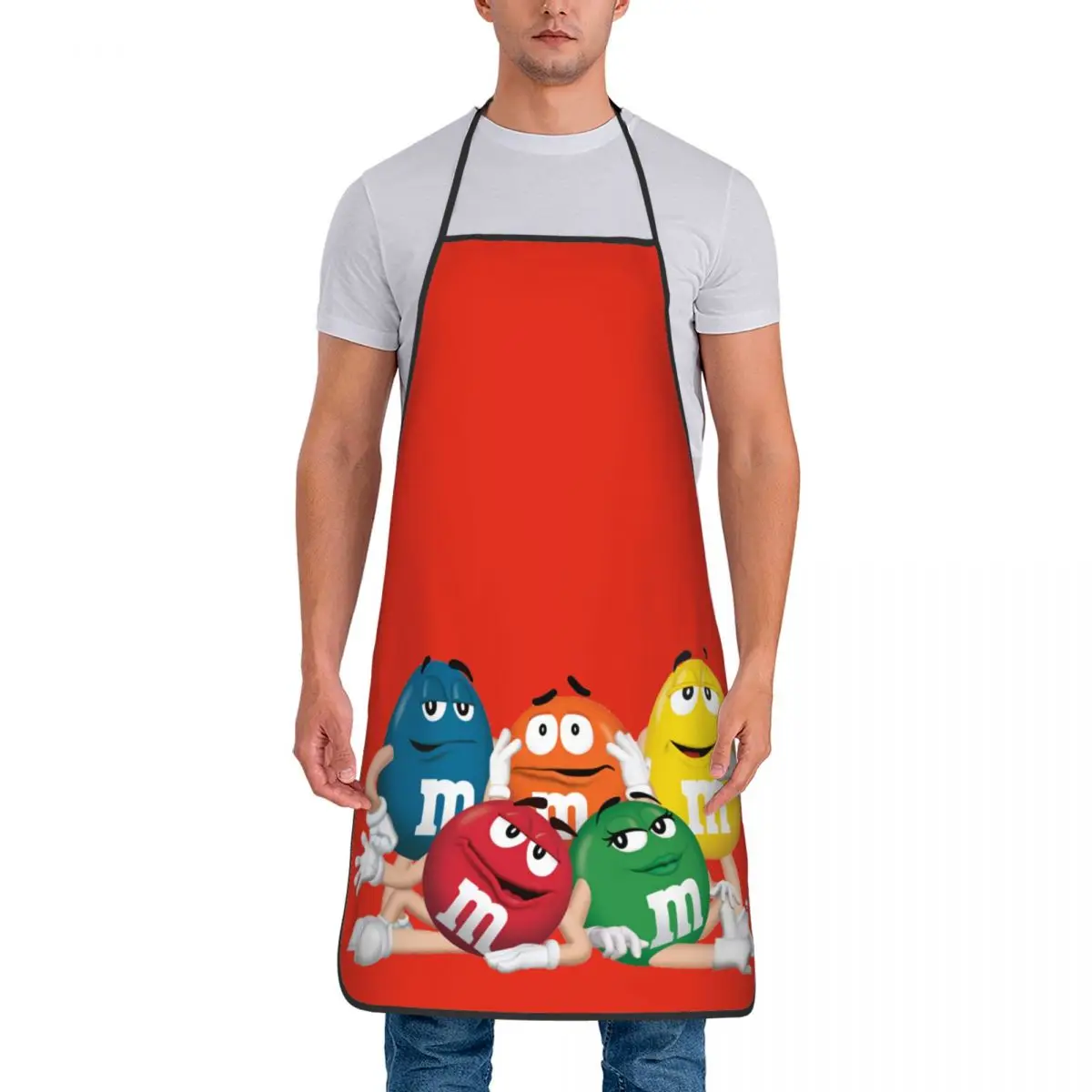 Funny M Novelty Cooking Master Bib Aprons Men Women Unisex Kitchen Chef M Chocolate Tablier Cuisine for Cooking Baking Gardening