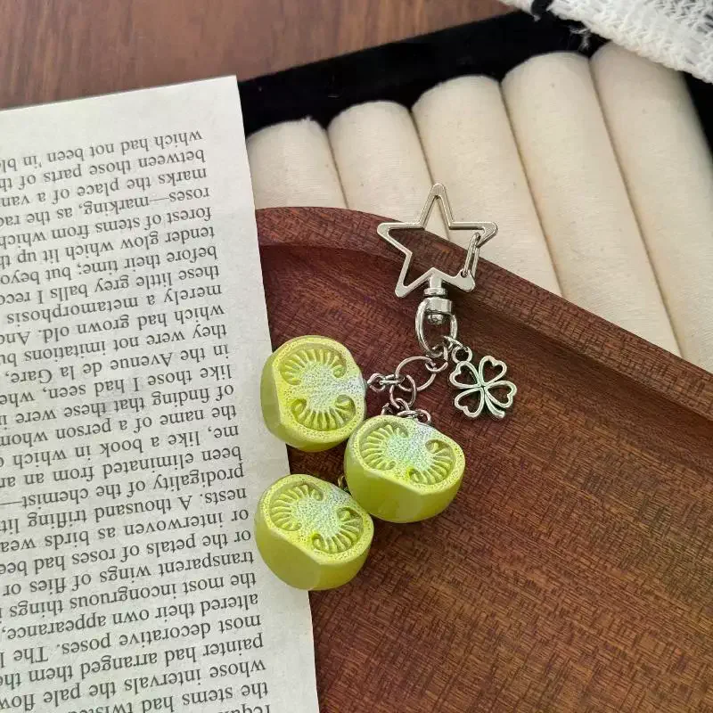 Red Tomato Keychain Smooth Resin Fruit Charm Tiny Pendant for Phone Case Clutch Bag Gift for Vegetable Lovers