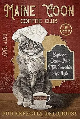 Metal Sign Maine Coon Bubble Bath Poster Animal Lover Laundry Room Art Bathroom Decor Home Decor Dog Metal Wall Decor 8x12 Inch