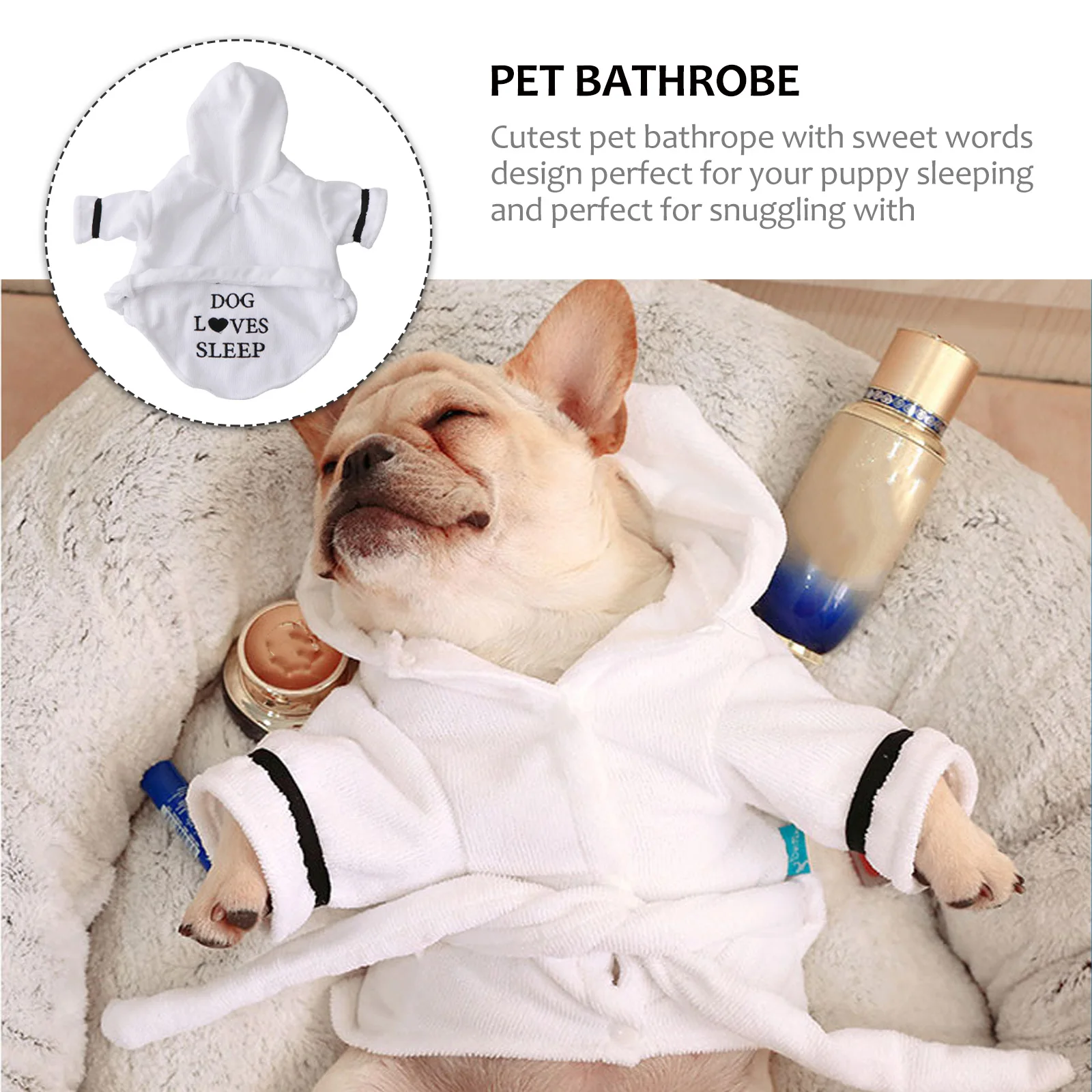 

Pet Bathrobe Pajamas Bathrobes for Dog with Adjustable Neck Cat Detachable Hat Large Hood Bathroge