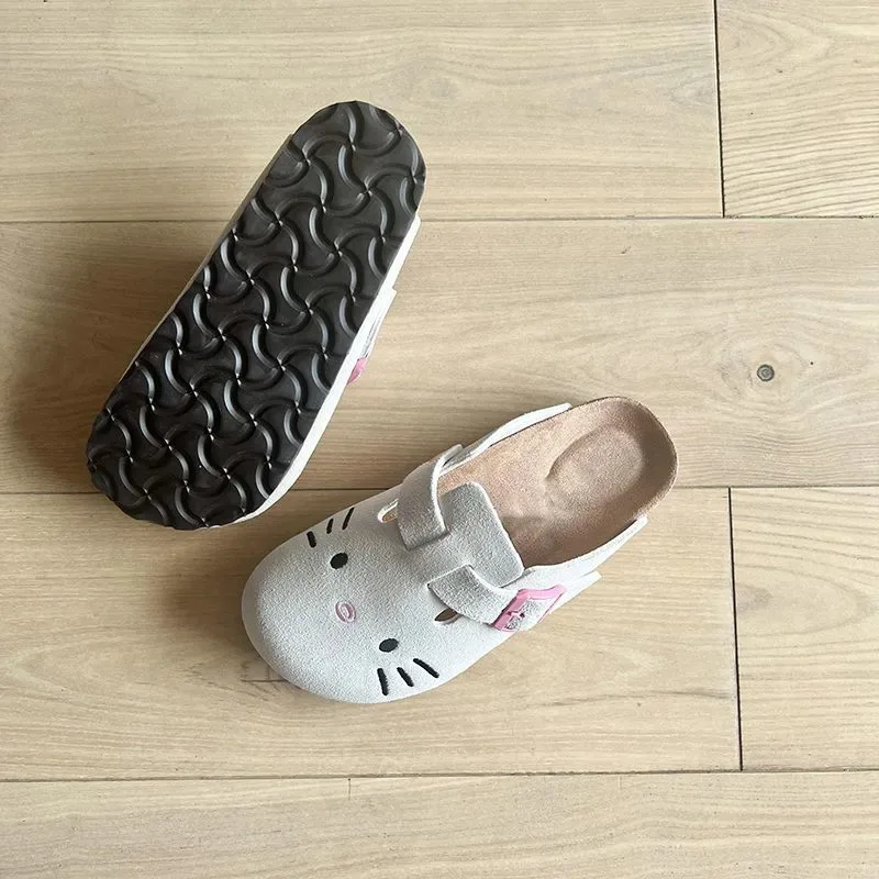 Miniso Hellokitty Schattige Boken Schoenen Outdoor Anti-Slip Cartoon Bedrukt Kawaii Slipper Volwassen Ronde Neus Strand Stijl Sandaal Voor Vrouwen