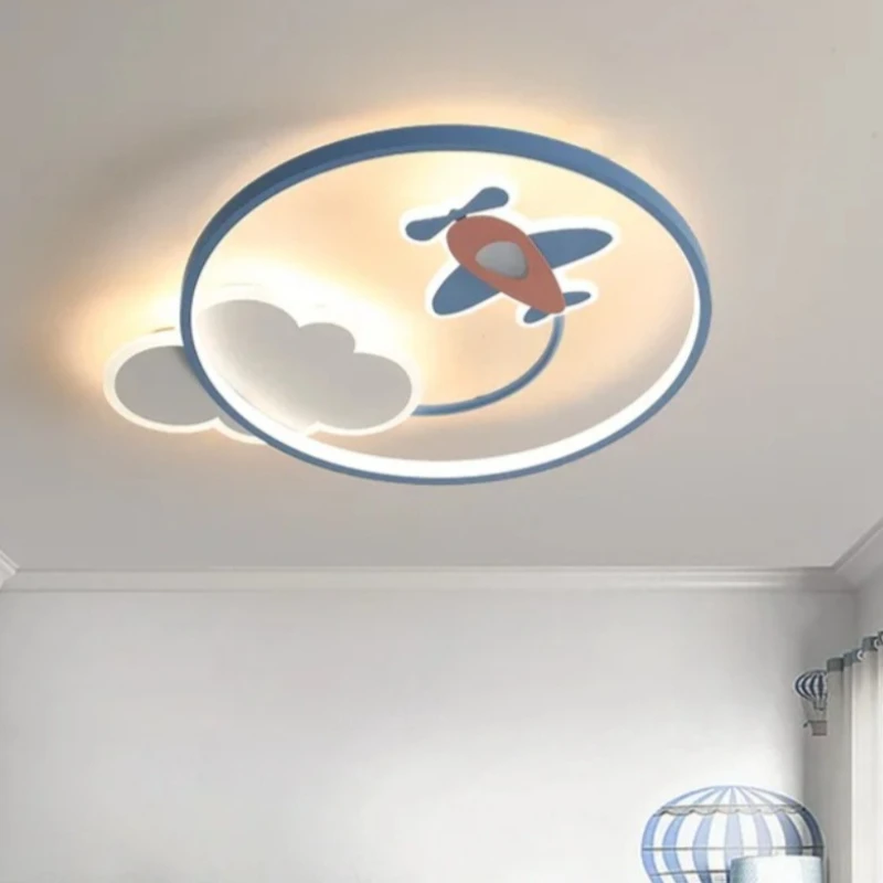 Creative Personality Aircraft Astronaut Ceiling Light for Children's Room Bedroom Modern Minimalist Cloudy Cozy Room Fixture