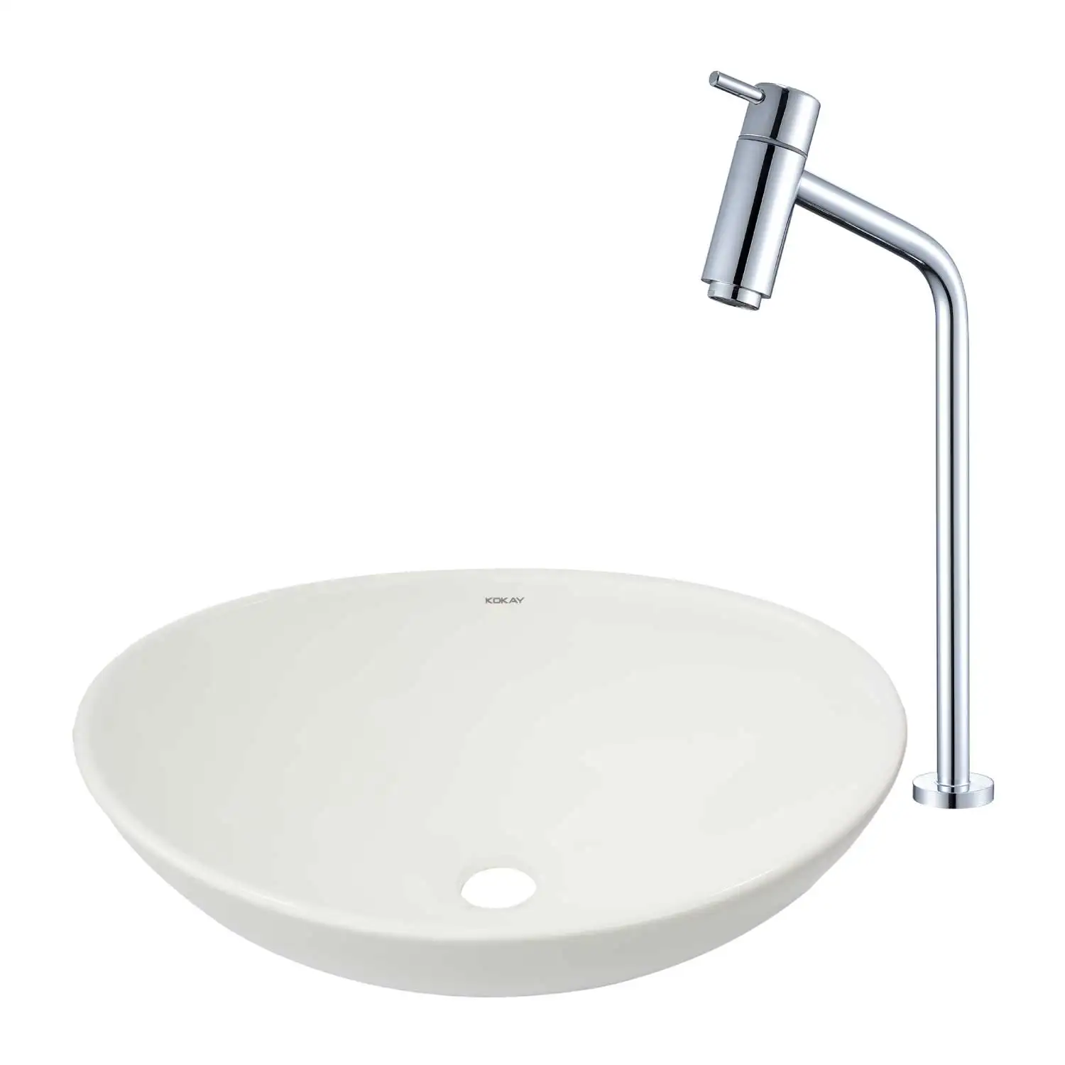 Support Oval Crockery + Chrome Luxury Slim Faucet Cuba