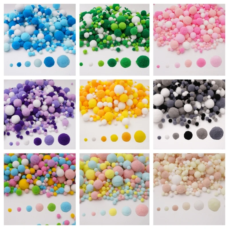 20-200pcs 0.8/1/1.5/2/2.5/3cm Soft Pompoms Colorful Fluffy Plush Handmade DIY Craft Pom Pom Ball Home Decor Materials Kids Toys