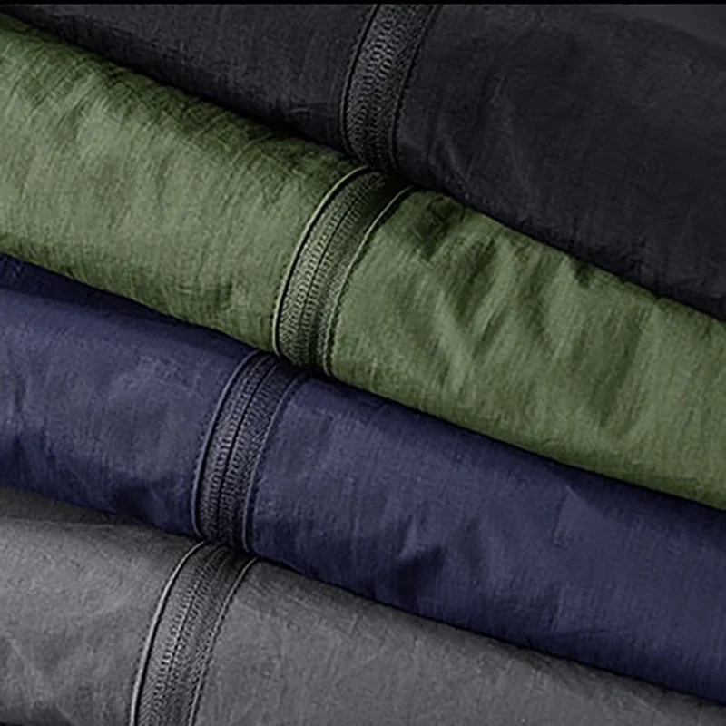 Herren Stehkragen-Jacke Frühling Atmungsaktiv Leicht Knitterfrei Windbreaker Outdoor Sport Freizeit Schnelltrocknende Arbeitsjacken – Detail 24