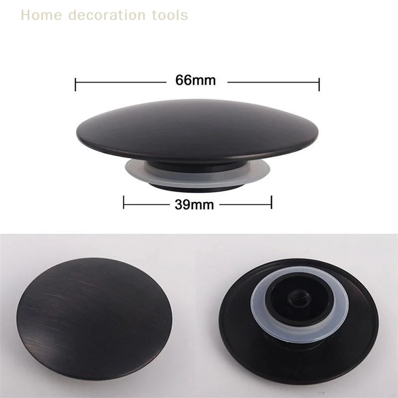 

portableChrome Basin Waste Plug 66mm Up Sink Cap Push Button Replacement Click Clack Drain Stopper for Bathroom Kitchenitem