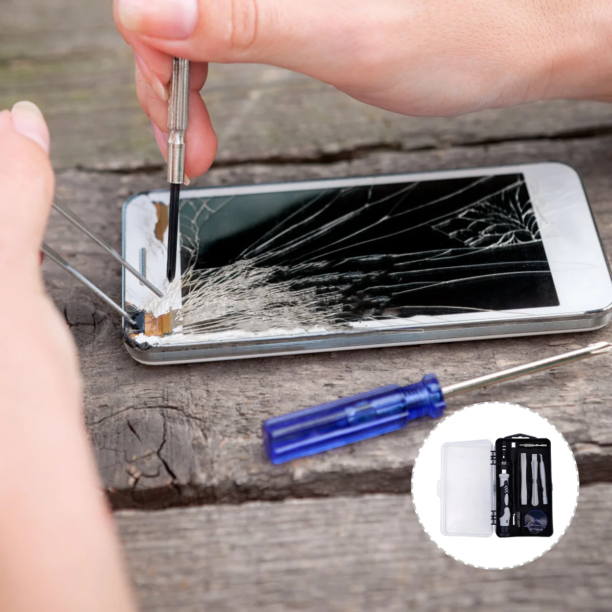 

Screwdriver Set Phone Repair Tool Precision Disassembly Kit Anti-Static Tweezers Portable Storage Box For Smartphones