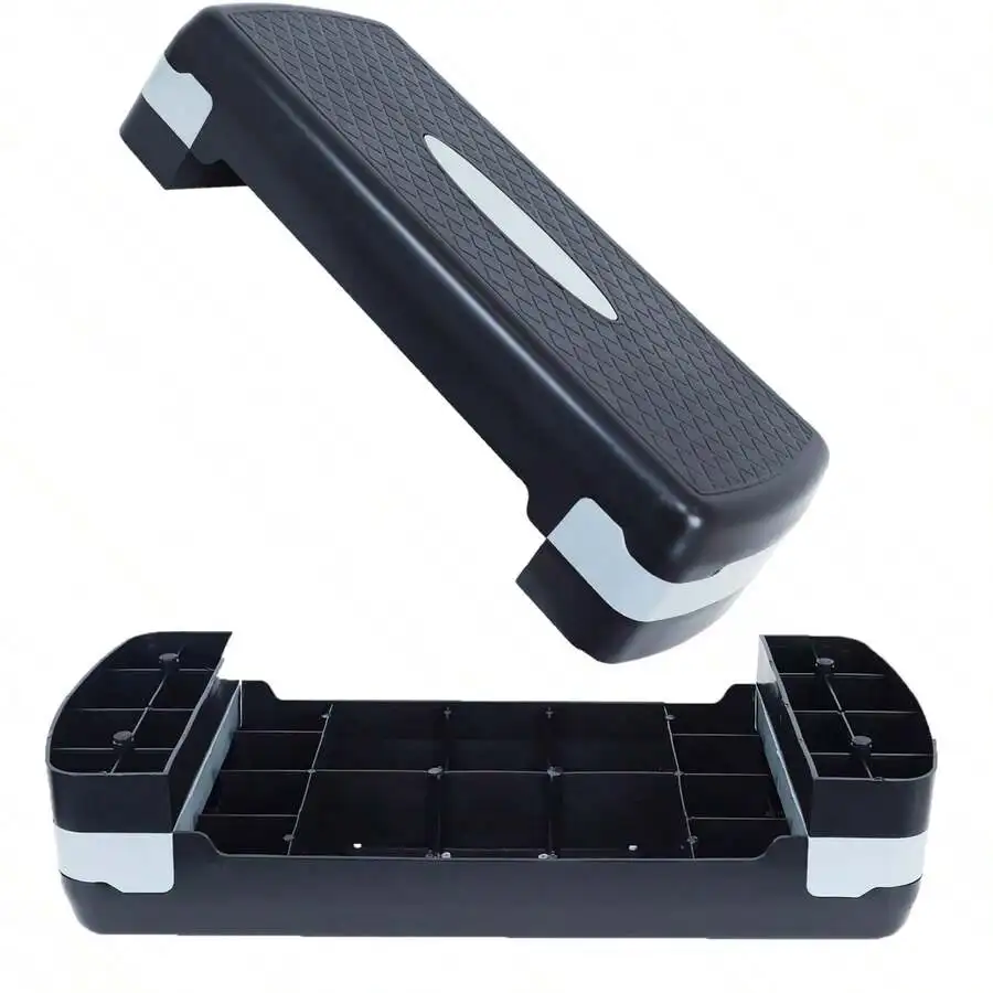 Adjustable 2-Level Aerobic Step Platform (Available In Small & Large) – 400 Lb Weight Capacity – Non-Slip Exercise Stepper