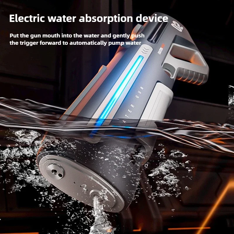 167インチ強力手動＆電動式水鉄砲おもちゃセット-led吸水式水鉄砲スプレーブラスター-屋外プール用子供向けおもちゃ