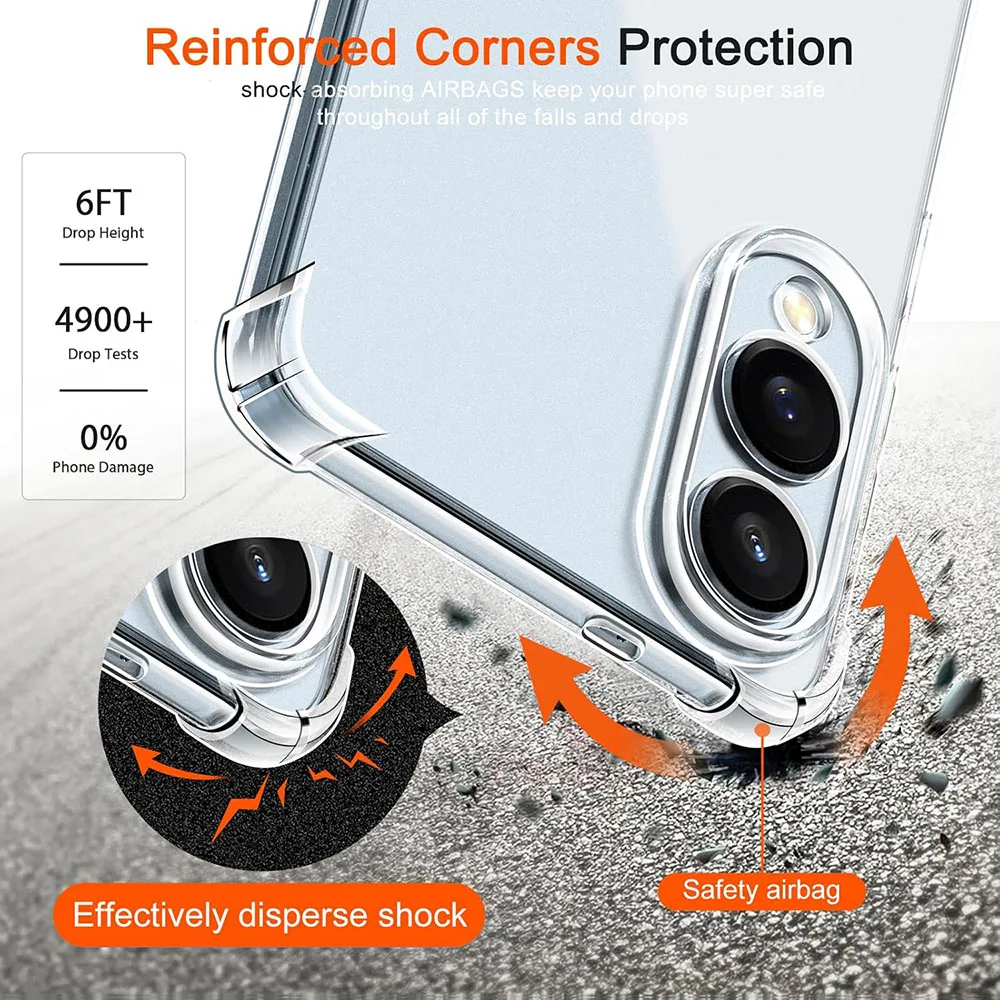

3D Airbag Shockproof Silicone Soft Case For Samsung Galaxy S25 Edge Ultra Plus S25+ S25ultra Clear Back Cover Ultra Thin Shell