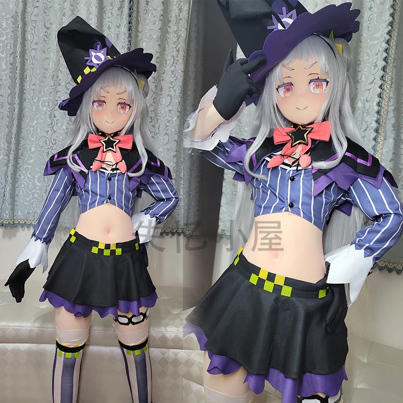 COS-HoHo Anime Vtuber Hololive Murasaki Shion Game Suit Lovely Uniform Cosplay Costume Halloween Party Role Play Outfit Women