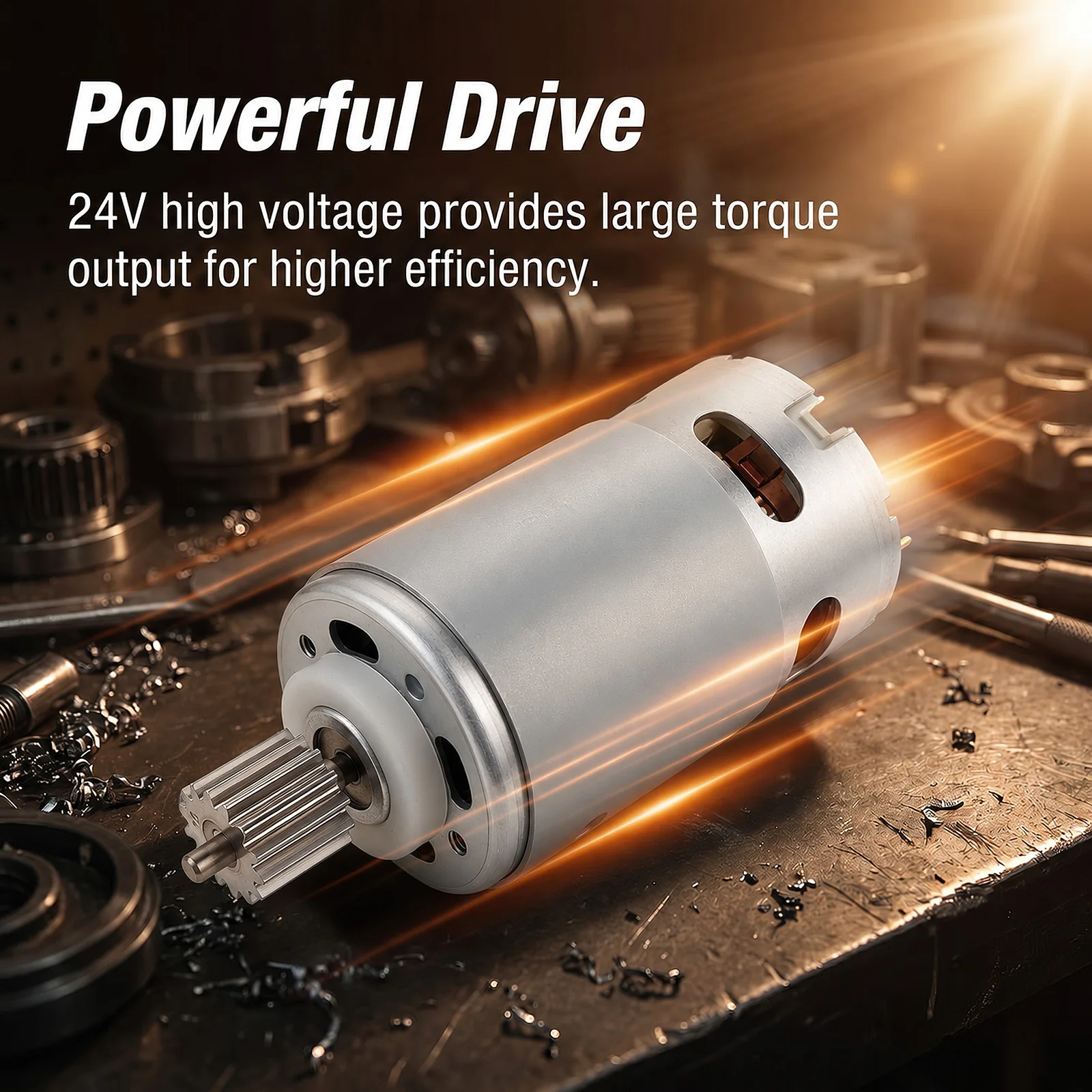 15 Teeth RS555 DC Motor 24V 18000-40000RPM High Speed 7R Motor Pinion Gears Motor Tools for Remote Control Ride on Car Upgrade
