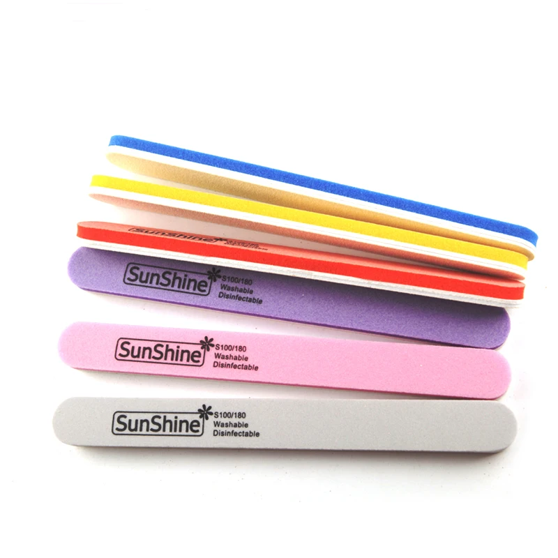 

SunShine 10pcs Double-sided Nail File Blocks Colorful Sponge Nail Polish Buffing Sanding Buffer Strips Polishing Manicure Tools