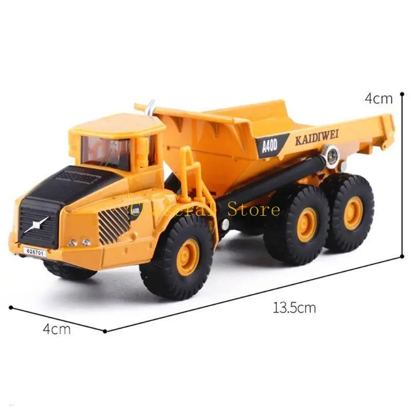 E7CE Realistico autocarro con cassone ribaltabile Veicolo congiunto Veicolo pressofuso Giocattolo per bambini Auto a motore fine