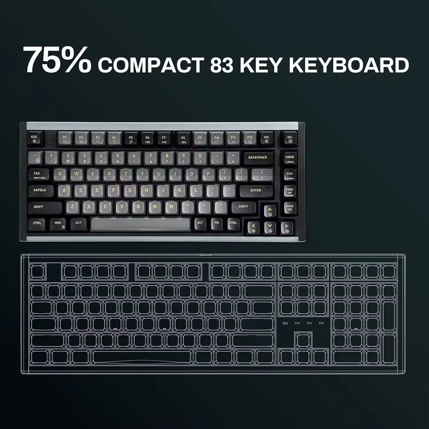 DIY Aluminum Alloy Shell Wired Keyboard Kit Gasket-Mounted Kit Hot Swappable Mode-Switching Mechanical Gaming Keyboard