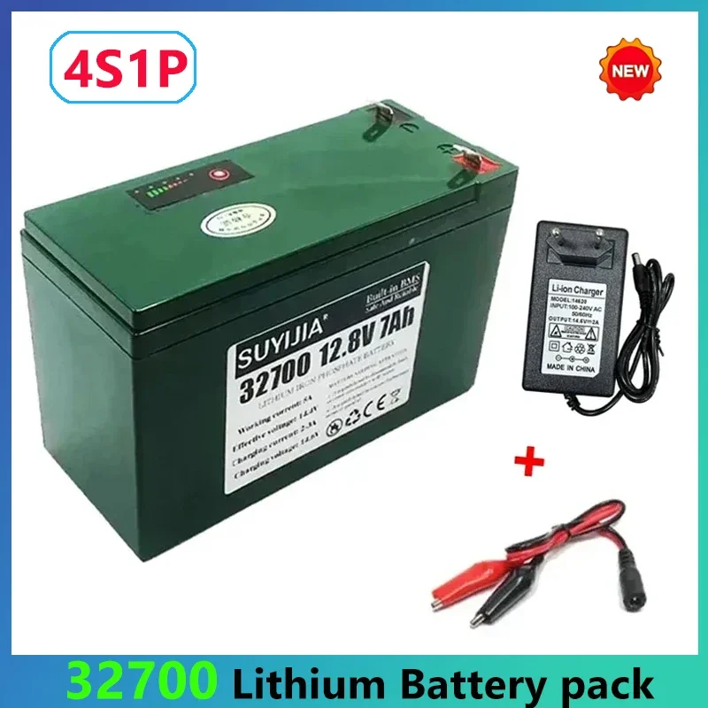 Hot Selling 12.8V 32700 7000mAh 4S1P Lifepo4 Rechargeable Battery with 4S 7A Balanced BMS for Electric Car Model Solar Power 12V