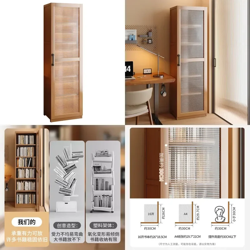 Floor to Ceiling Acrylic Bookcase Wall Mounted Display Shelf Multi Layer Storage Cabinet for Living Room Home Organization