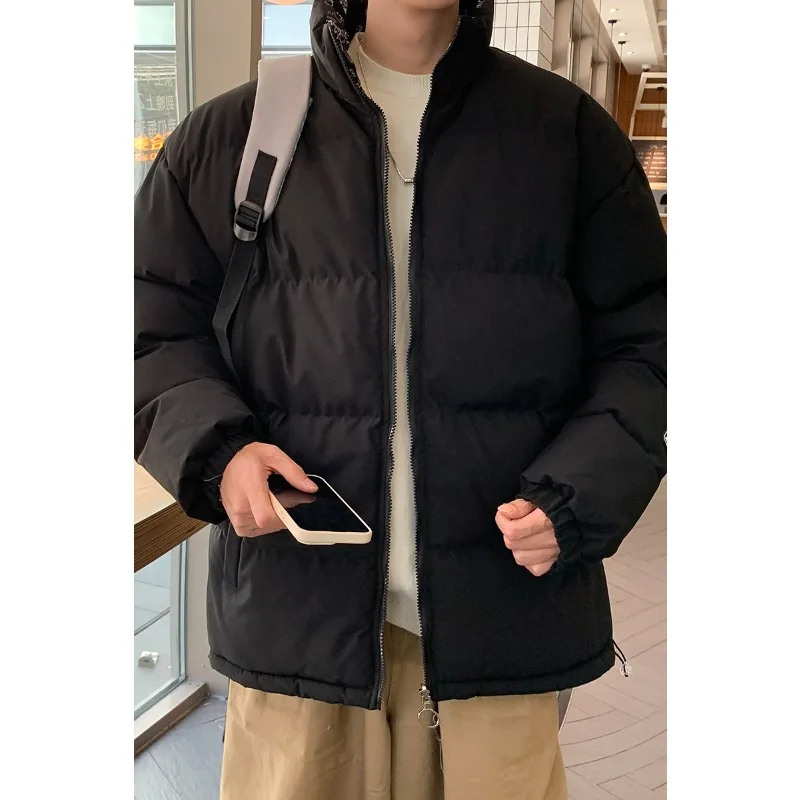 

Men's Winter Thickened Puffer Jacket Streetwear Loose Fit Korean Style Hip Hop Coat