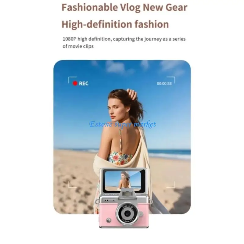 090B كاميرا مرفقة على شكل سلسلة مفاتيح باللون الوردي بسعة 32 جيجابايت لتسجيل صور فيديو خفيفة الوزن للسفر في مدونات الفيديو