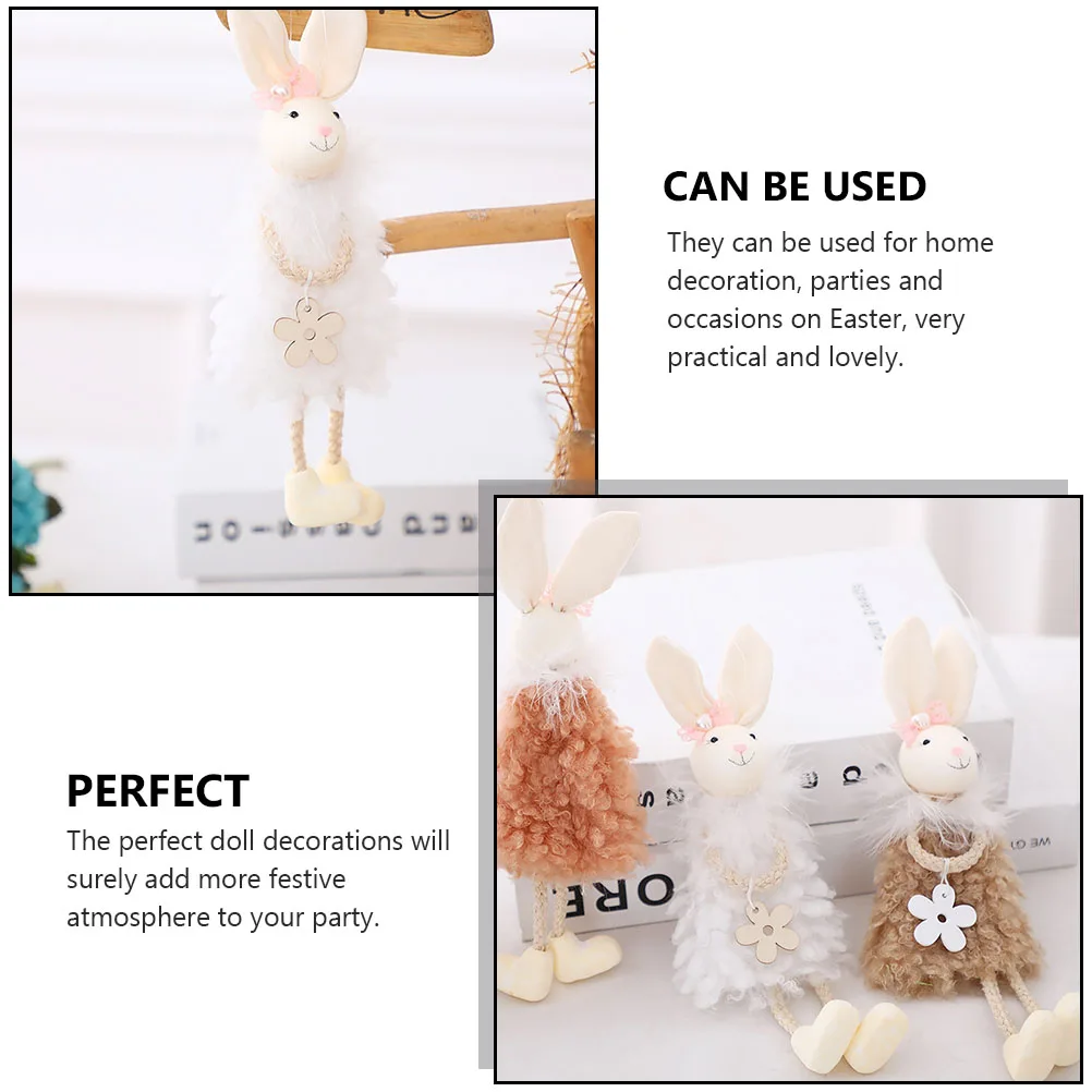 

3 Pcs Bunny Birthday Decorations Pendant Baby Easter Party Supplies Cloth Rabbit Ornaments