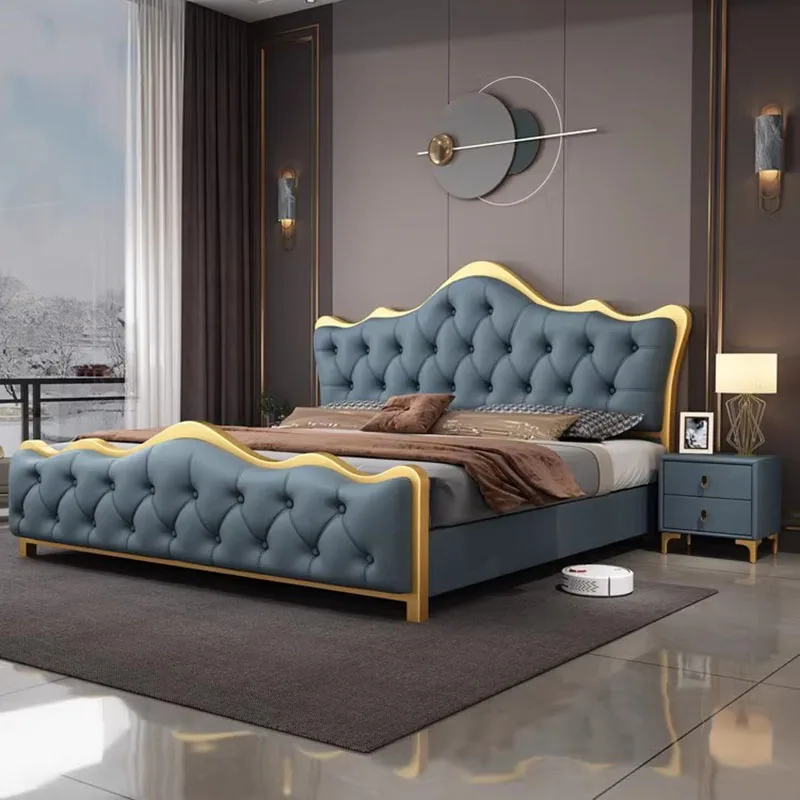 

Pretty Wooden King Size Double Bed Frame Unique Luxury Living Room Double Bed Unique Modern Cama Matrimonial Bedroom Furniture