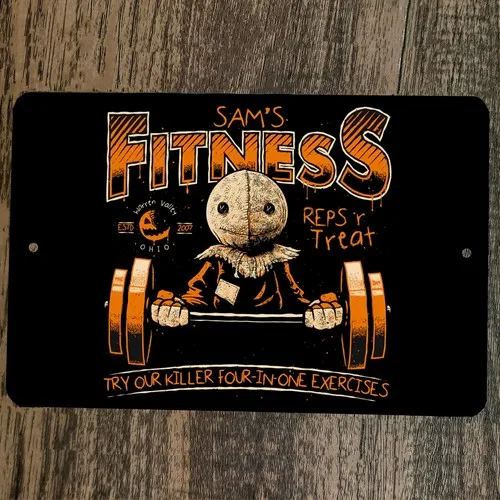 Sams Fitness  Metal Wall Halloween Sign Trick or Treat