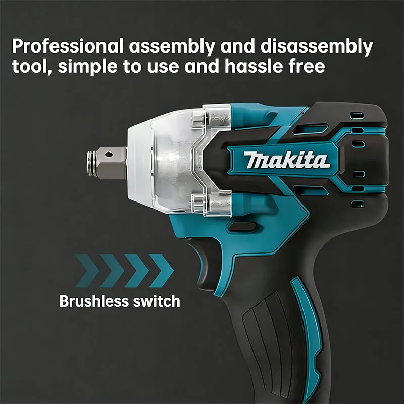 Makita DTW285 Brushless Impact Wrench 300N.M Cordless Electric High Torque Rechargeable Tool Compatible with 18V Battery