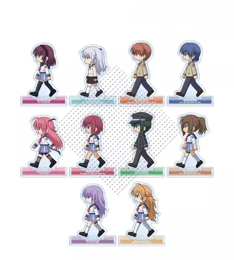 Angel Beats Walk Yuzuru Otonashi Yuri Nakamura Tachibana Kanade Placa Acrílica Decorativa Figuras de Anime