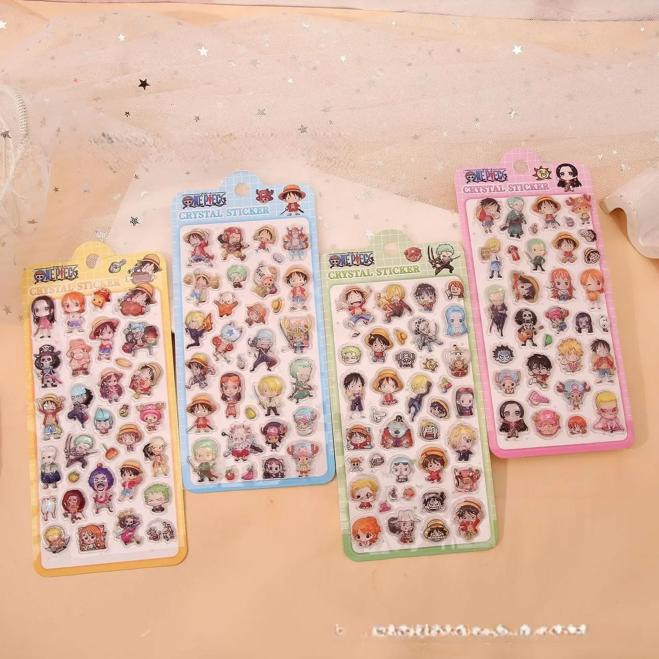 

10/40pcs One Piece Stickers 3D Crystal Stereo Cartoon Anime Phone Case Decorative Stickers - Stylish & Transparent Stickers Gift
