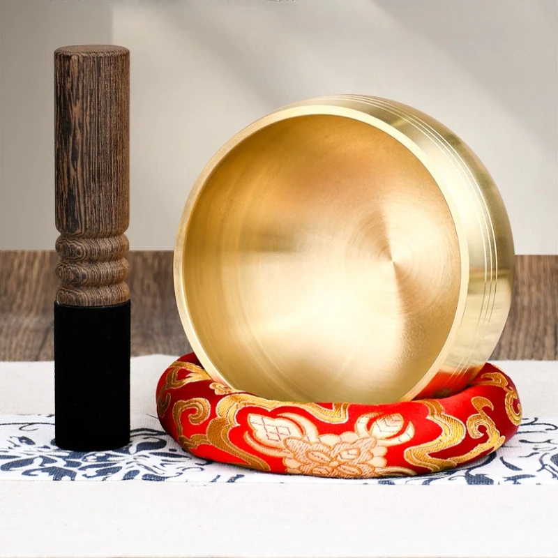 

Поющая чаша для медитации, тибетская латунная поющая чаша, миски для йоги, звуковые целебные чаши, духовная релаксация, ударные музыкальные инструменты