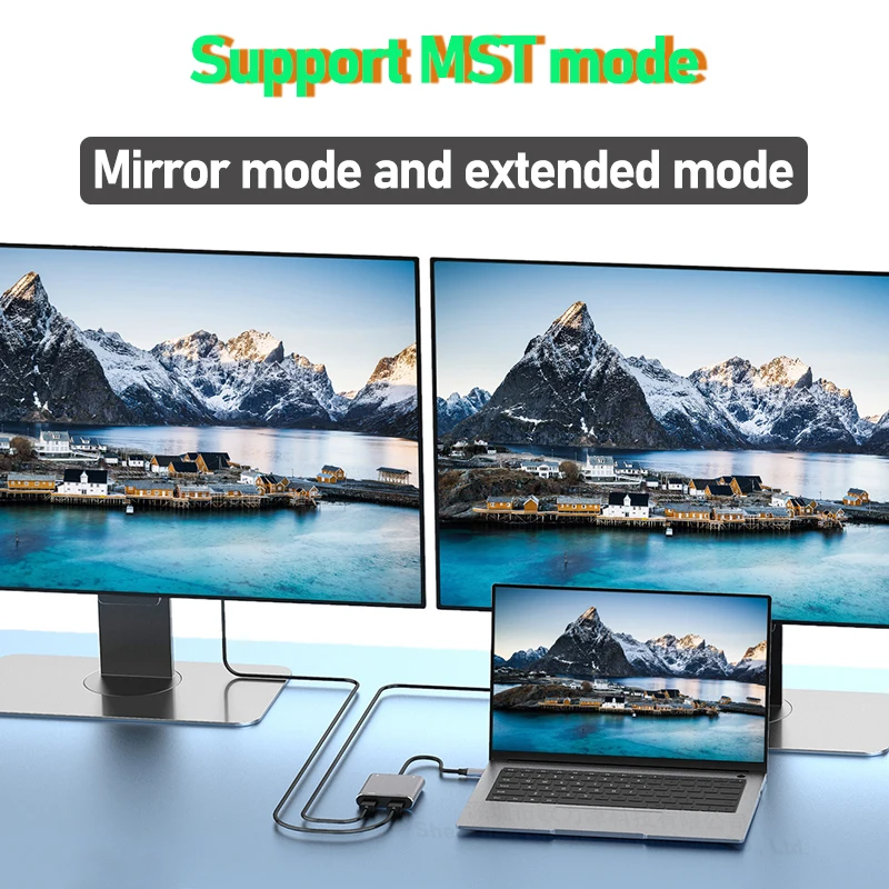 MST HUB USB-C Docking Station 2x HDMI 4K 60HZ For MacBook MateBook Xiaomi ASUS Lenovo Dell HP Phone Tablet Laptop Accessories