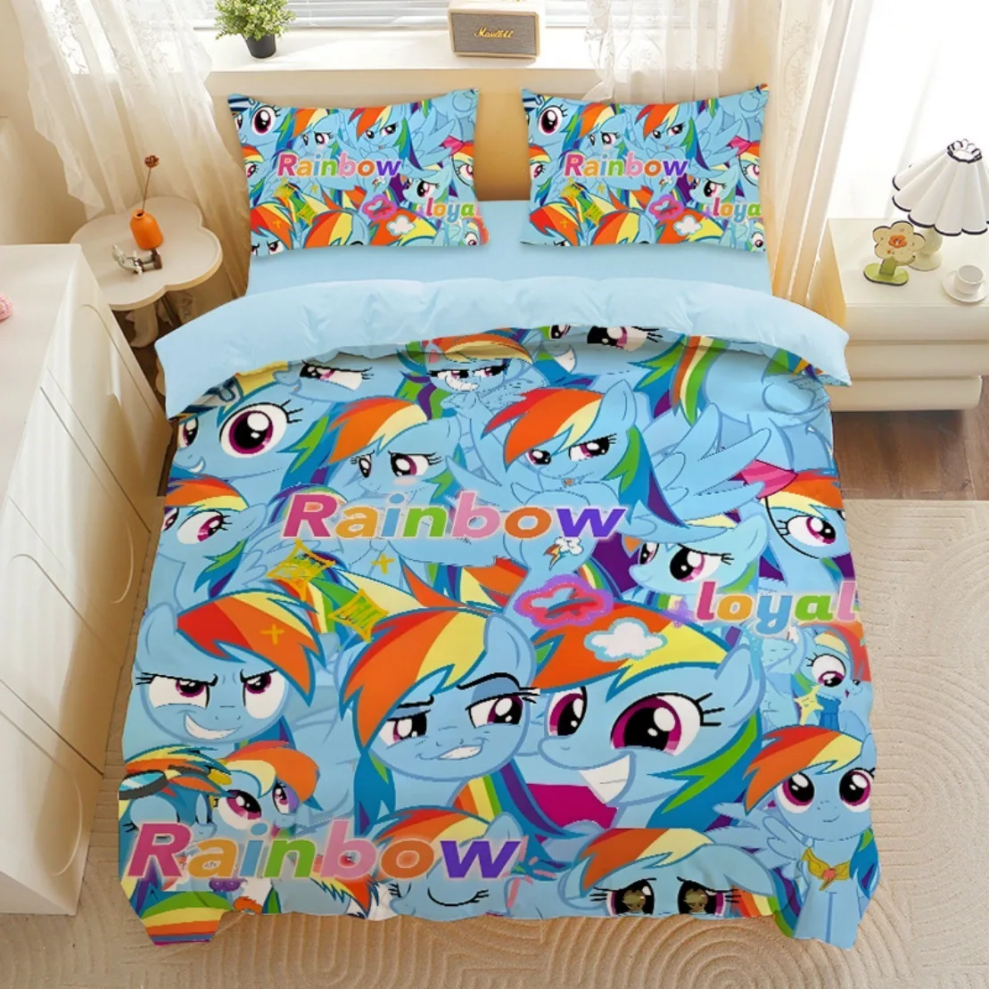 My Little Pony Bedding Sets Rainbow Pony Quilt Bed Cover Duvet Friendship is Magic Quilt Duvet for Children Girls Gift