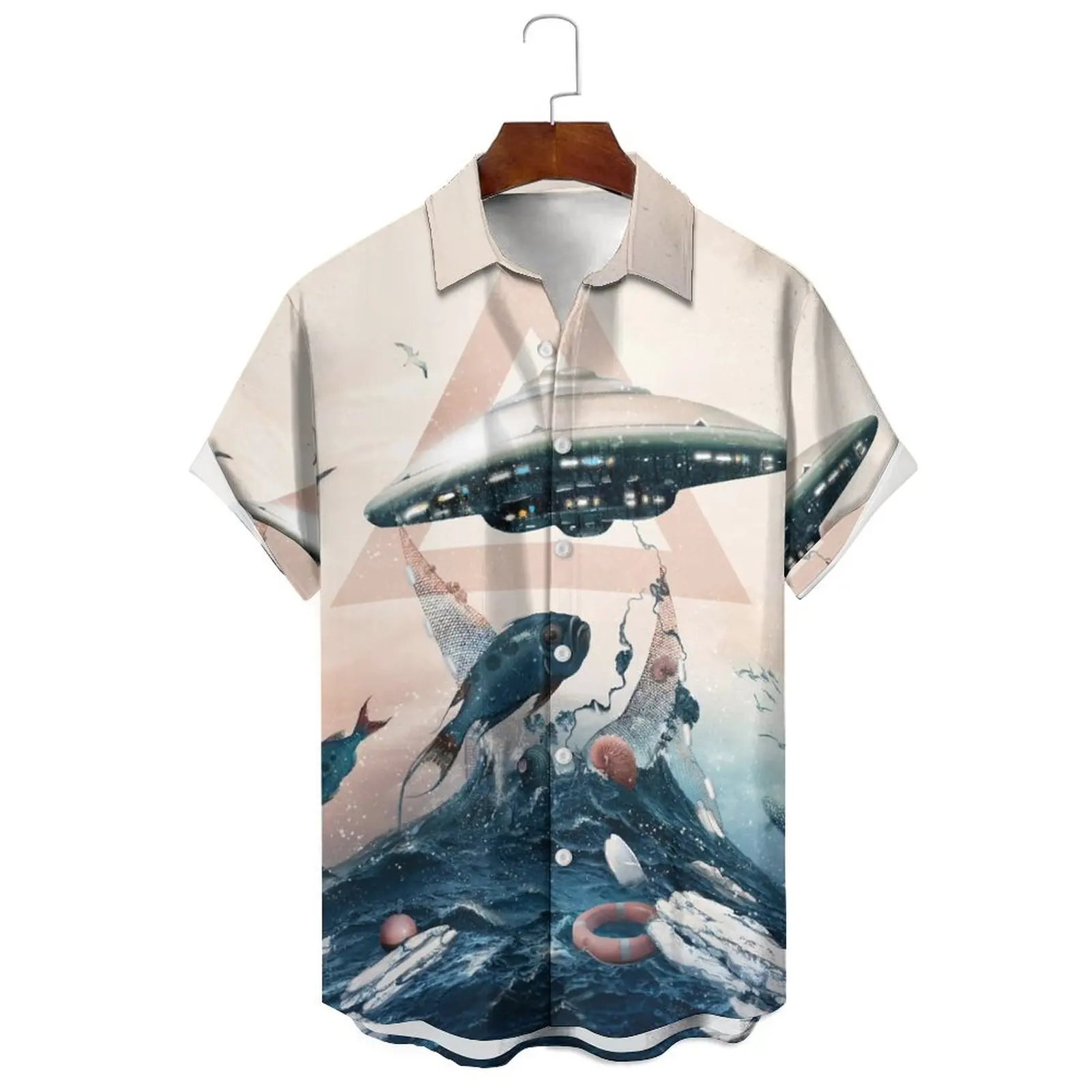 

Summer Men's/Women's Fashion Cartoon Multicolor Render Simulation Pattern Illustration Printed Loose Casual Short-Sleeved Shirt