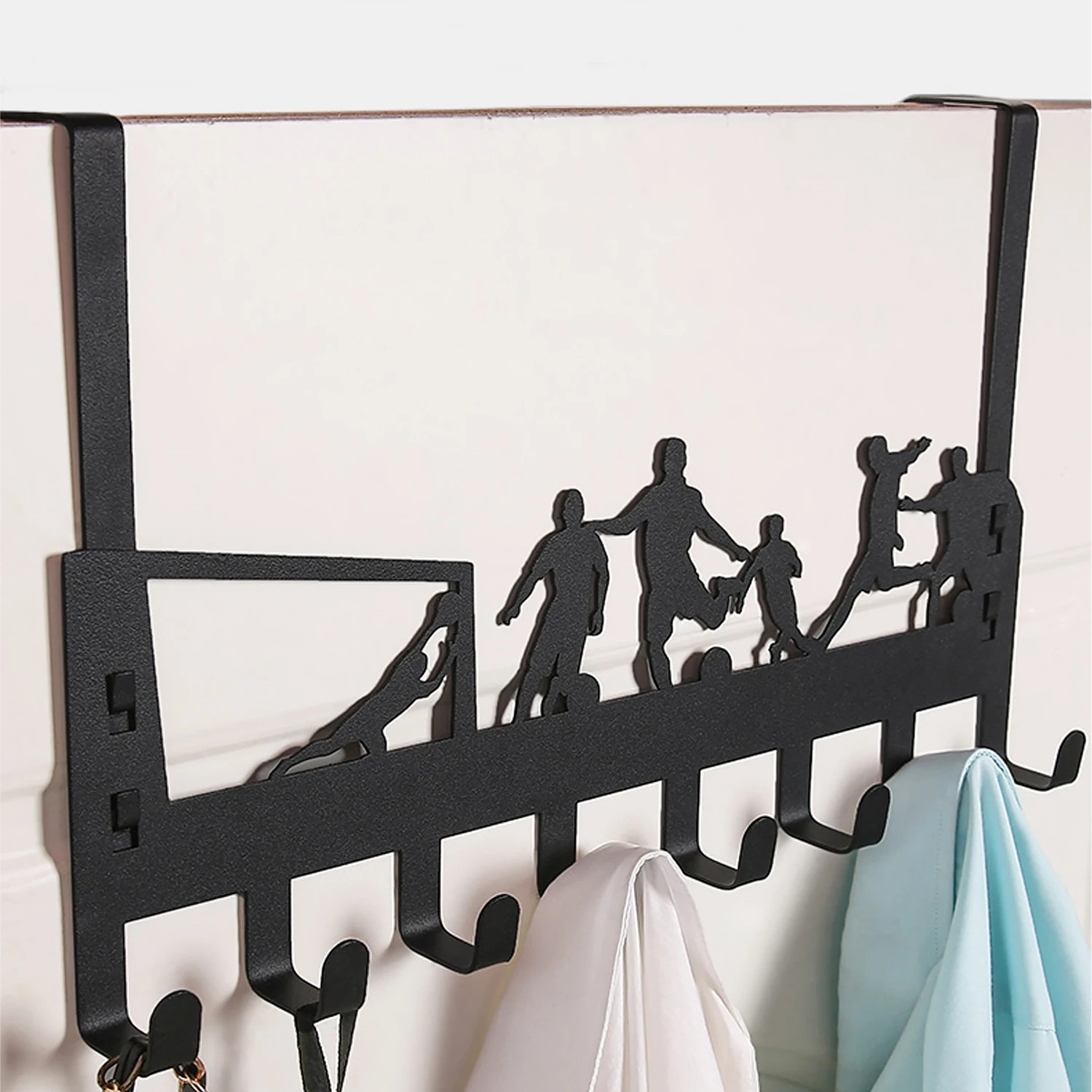 Haken hinter der Tür, 8-Haken, Kleidung, Hüte, Handtuchhalter, keine Stanzhaken, Aufbewahrungsregal für Badezimmer und Schlafzimmer