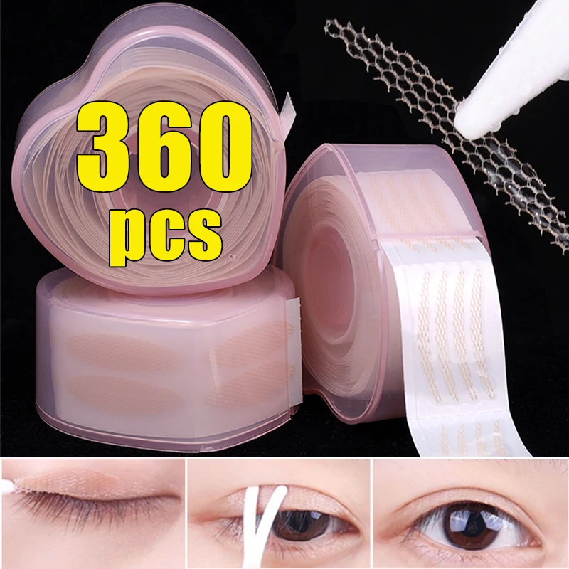 

360pcs Invisible Double Eyelid Patches Transparent Self Adhesive Mesh-Lace Eyelid Tape Sticker Naturally Eyes Tapes Makeup Tools